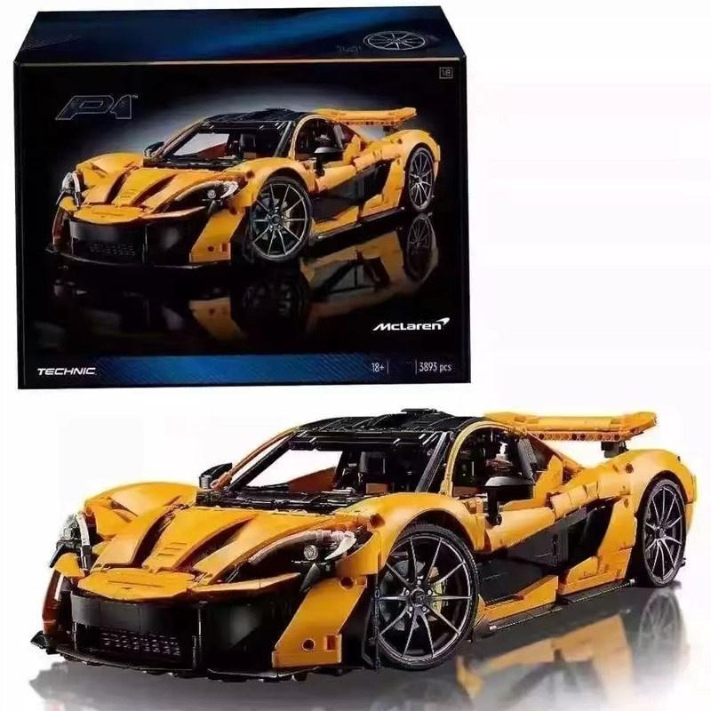 McLaren P1 รถสปอร์ต เทคนิค ชุดต่อรถแข่ง 3895 ชิ้น ของเล่นสะสม สีเหลือง สำหรับผู้ใหญ่ โมเดลรถยนต์ ทนทาน ระดับมืออ