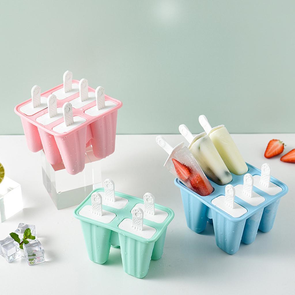 [txejgi] DIY Ice Lolly Cream Molds Ice Tray Silicone Ice Cream Pops Molds Tray Easy
