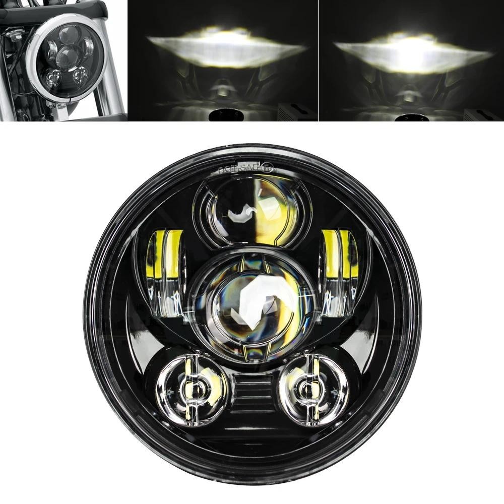 5.75 "5 3/4 LED ไฟหน้ารถจักรยานยนต์สีดําสําหรับ Sportster 1200 XL1200L Custom XL1200C 883 XL883 883L
