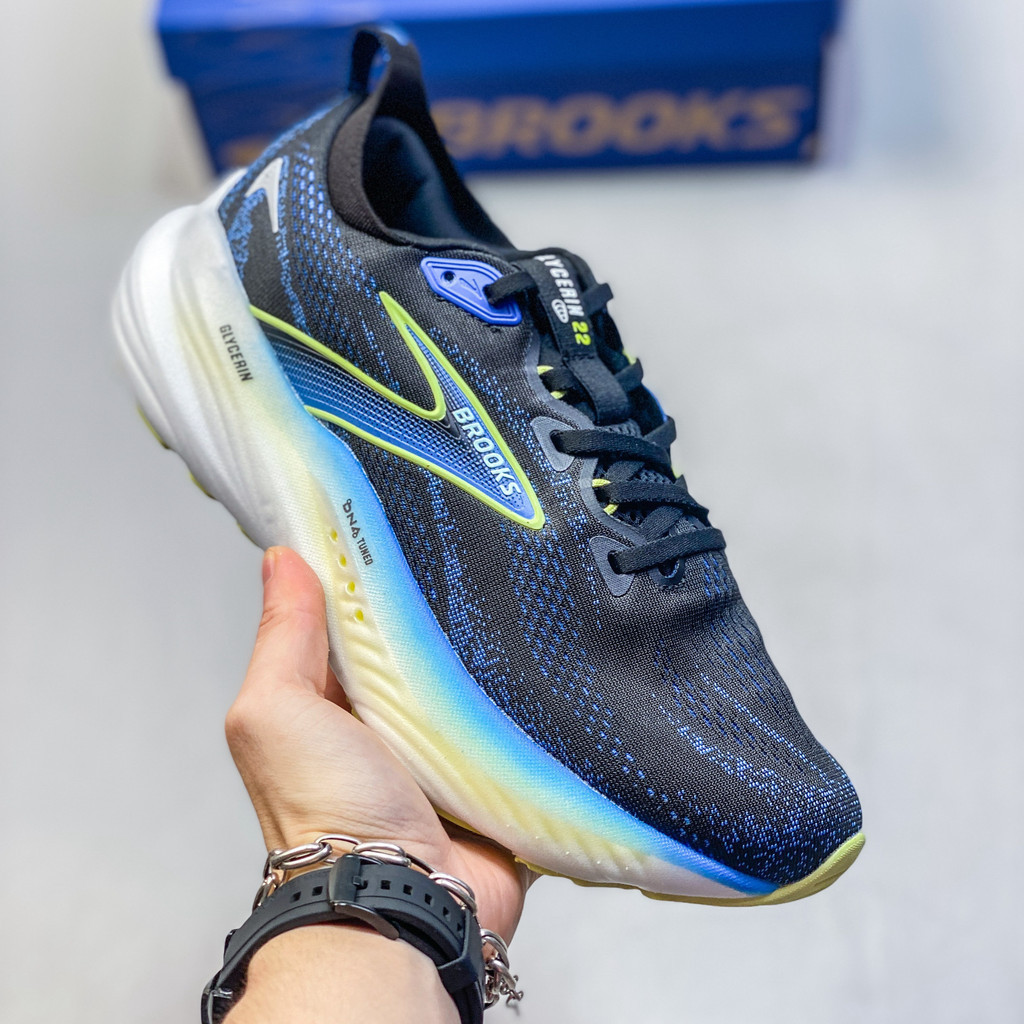 Brooks Glycerin 22 รองเท้าวิ่งมาราธอนรองเท้ากีฬาผู้ชายระยะไกลสต็อกจัดส่งฟรี 8Q5I