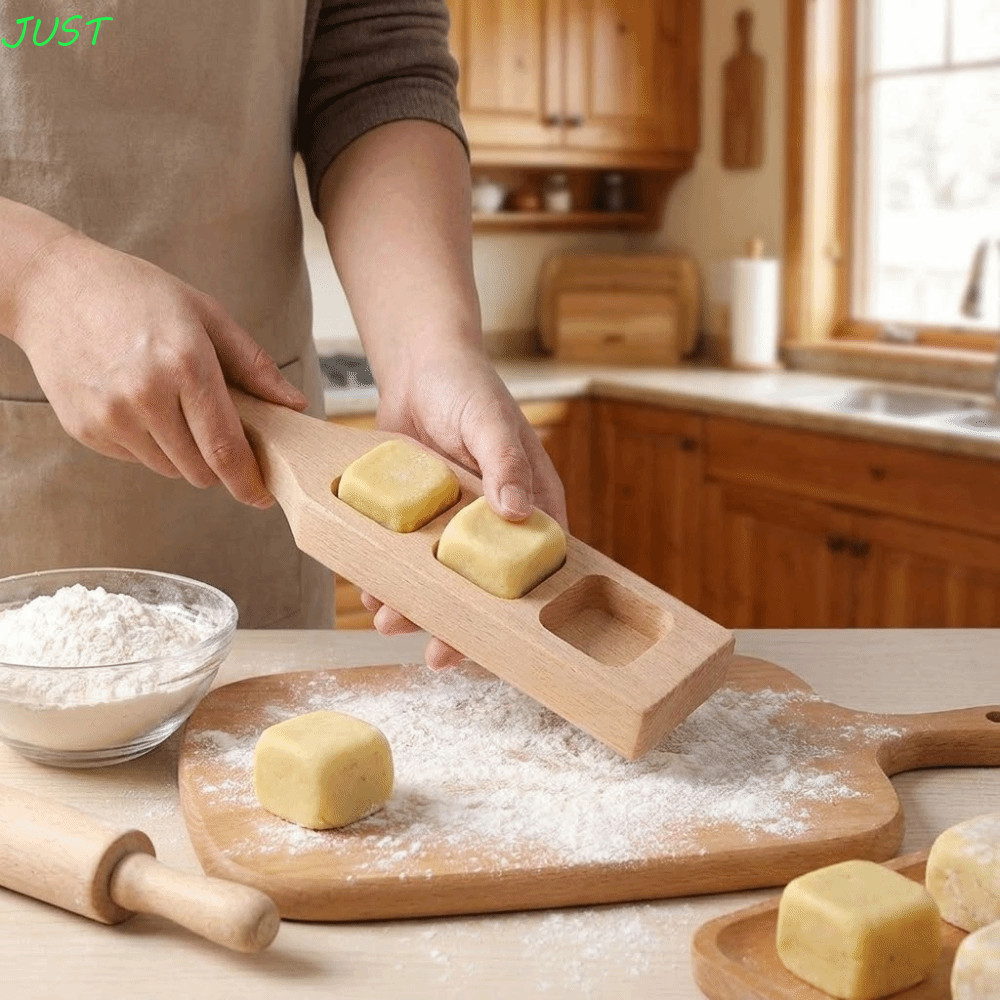 JUST Mung Bean แม่พิมพ์เค้ก,ไม้ Non-Stick ไม้ Pastry Mold, Nut Cookies Mold Manual Dough Press Handm