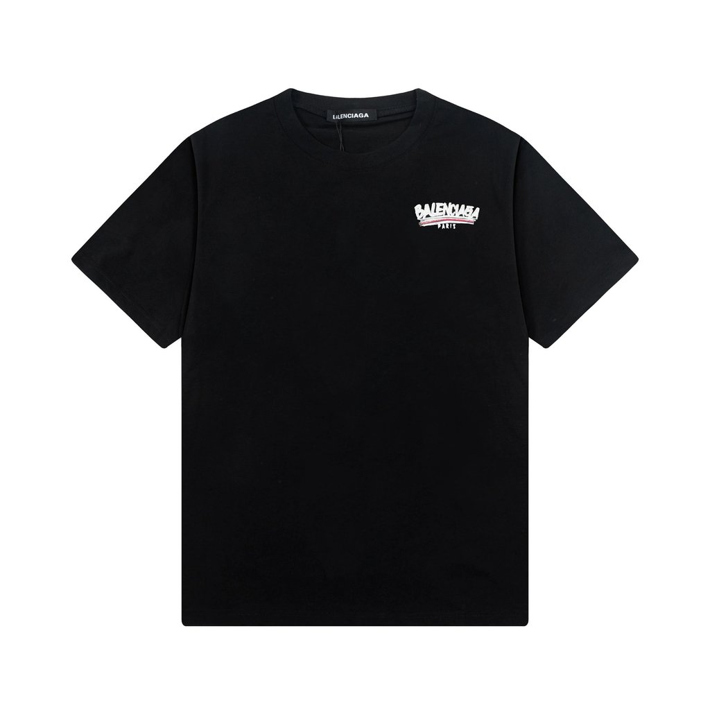 BAL Paris ^ _ ^ Li 25ss สไตล์ใหม่ Letter Cola ด้านหน้ากลับ Heavy Industry การพิมพ์เลื่อม + โลโก้ปักต