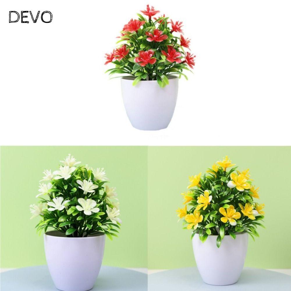 DEVO ในหม้อสํานักงานพืชประดิษฐ์ต้นไม้หม้อพืชตกแต่งโต๊ะ