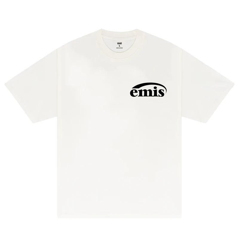 Emis เกาหลี Street สวมใส่แขนสั้นสีเทา Unisex Casual All-Match เสื้อยืดผ้าฝ้ายแท้ผู้หญิงฤดูร้อนรอบคอด