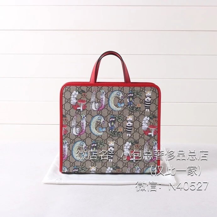 605614  Gucci/Gucci Childrens GG Printing Tote Bag กระเป๋าช้อปปิ้ง Gucci Ladies Leather Handbag Fema
