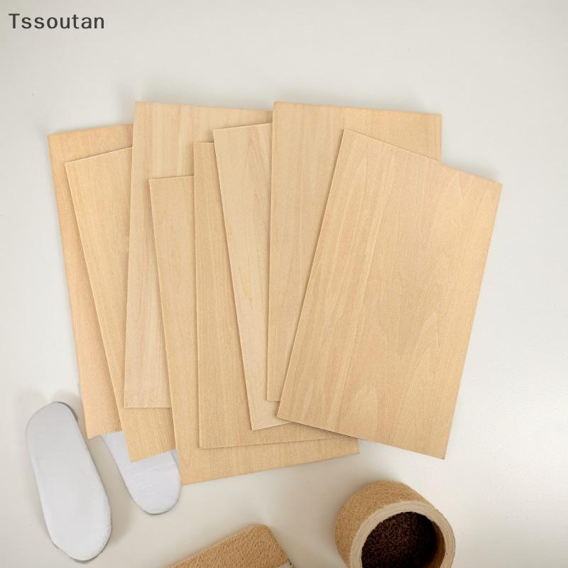 [TSST] 10 ชิ้น 15x10 เซนติเมตร Basswood Boards - 2 มิลลิเมตรบางแผ่นไม้ที่ยังไม่เสร็จสําหรับหัตถกรรมและรุ่นทําชิปไม้ตกแต่ง TAN