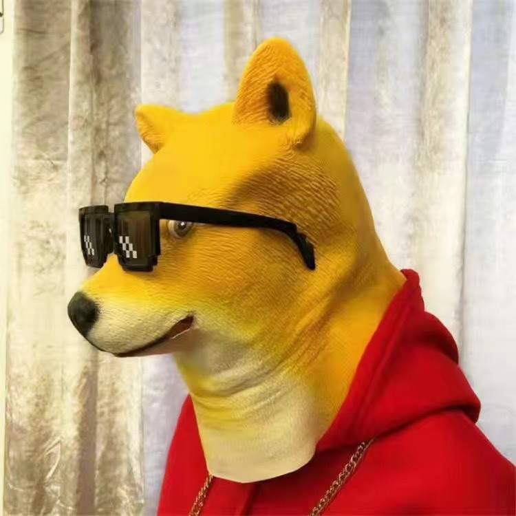 Spiritual Pollution doge Dog Headgear Magic Dog Head Mask Akita Dog Bachelor Dog Mask Party Supplies