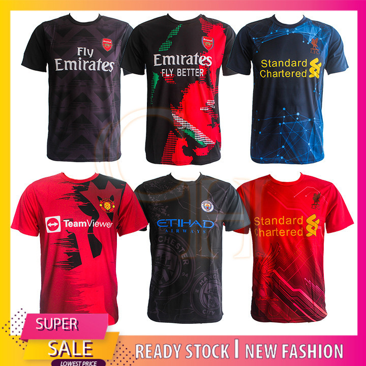 (ราคาขาย) ผู้ชาย JERSEY เสื้อยืด FOOTBALL CLUB SOCCER SHORT SLEEVES (MENS JERSEY SHORT SLEEVES FUTSA