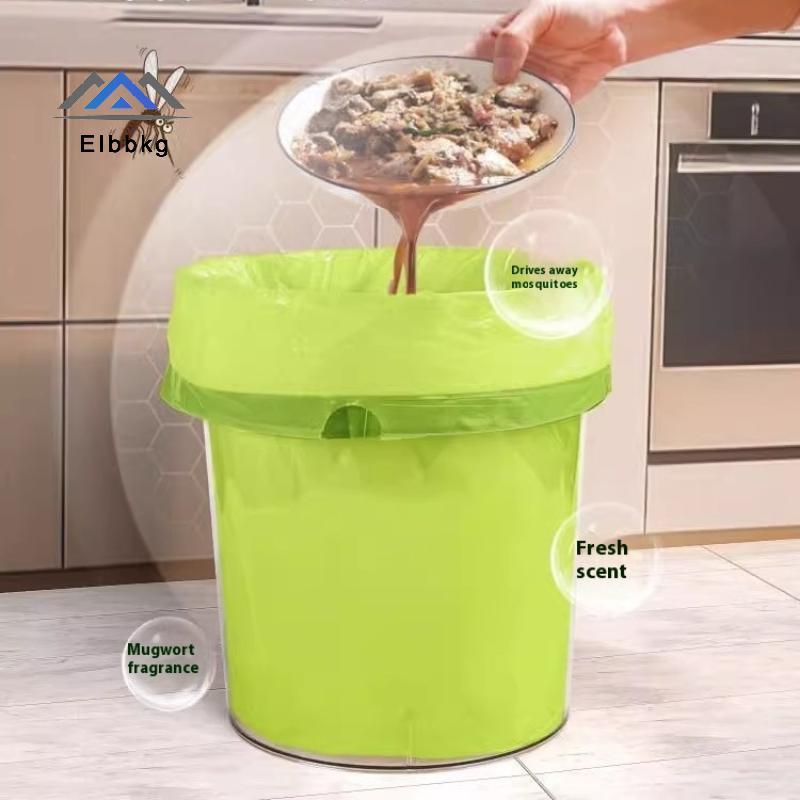 EIbbkg Tear Free Drawstring ถุงขยะห้องครัวห้องน้ําเก็บขยะทําความสะอาดกระเป๋า Mugwort ถุงขยะ Anti-mosquito และป้องกันกลิ่นลดราคา
