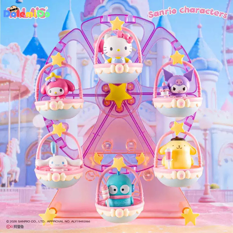 Sanrio Joint Marshmallow 18g ของเล่นชิงช้าสวรรค์ขนมน่ารักน่ารักตกแต่งเดสก์ท็อป