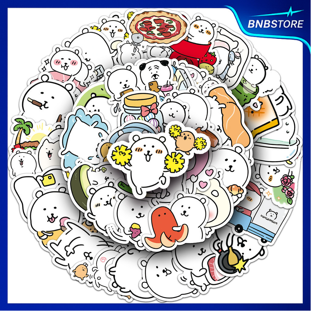 🍀ส่งจากไทย🍀 50แบบ สติกเกอร์ หมีน้อย White bear sticker chiikawa cute cartoon