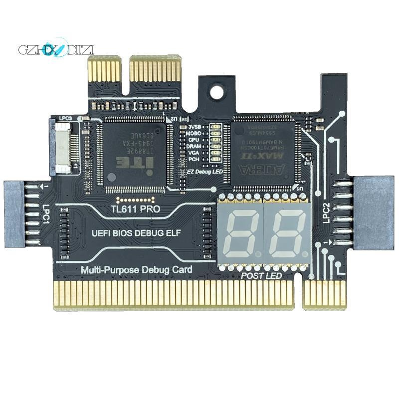 Gzhxdiizi การ์ดวินิจฉัยTL611 PRO, การ์ดวินิจฉัย Pcie สําหรับเมนบอร์ด Pci เดสก์ท็อปและแล็ปท็อป (สีดํา