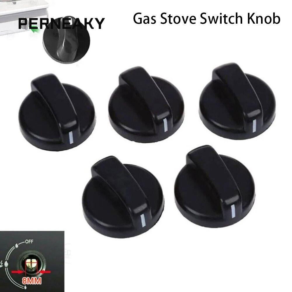 PERNEAKY 1/2/5 ชิ้น Hob ปุ่ม,เตาอบช่วงพลาสติกเตาแก๊สหม้อหุงข้าวปุ่มควบคุม,สําหรับ Benchtop Burner 8 มม.ทั่วไปเปลี่ยนปุ่มสวิทช์