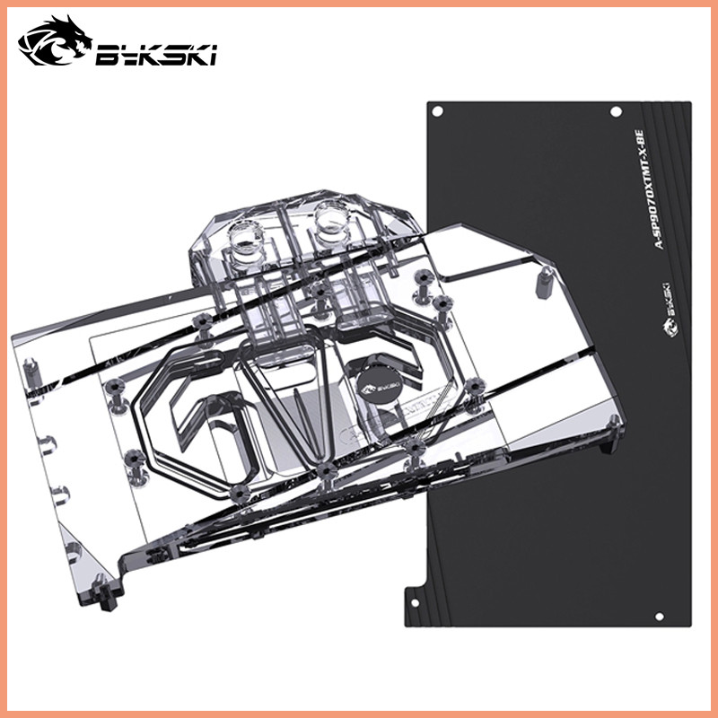 Bykski A-SP9070XTMT-X GPU Water Block สําหรับ Sapphire Radeon RTX 9070 XT PULSE /PURE / โลหะการ์ด / 