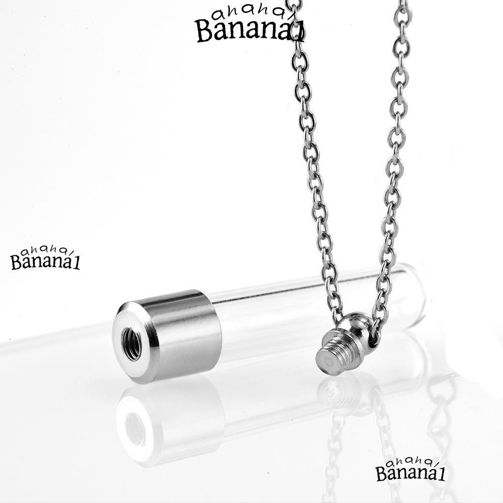 BANANA1Z4 Wishing Bottle, แก้วใสพร้อมสร้อยคอโซ่แก้ว, แบบพกพา Ashes Holder Keepsake DIY น้ําหอม Vial 