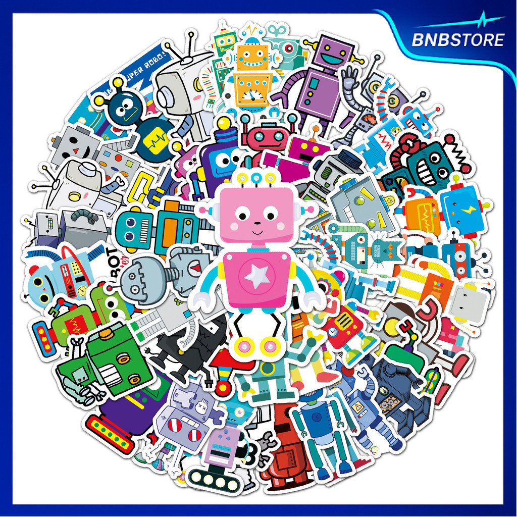 🍀ส่งจากไทย🍀 51ชิ้น สติกเกอร์ หุ่นยนต์กระป๋อง Can robot Sticker พร้อมส่ง