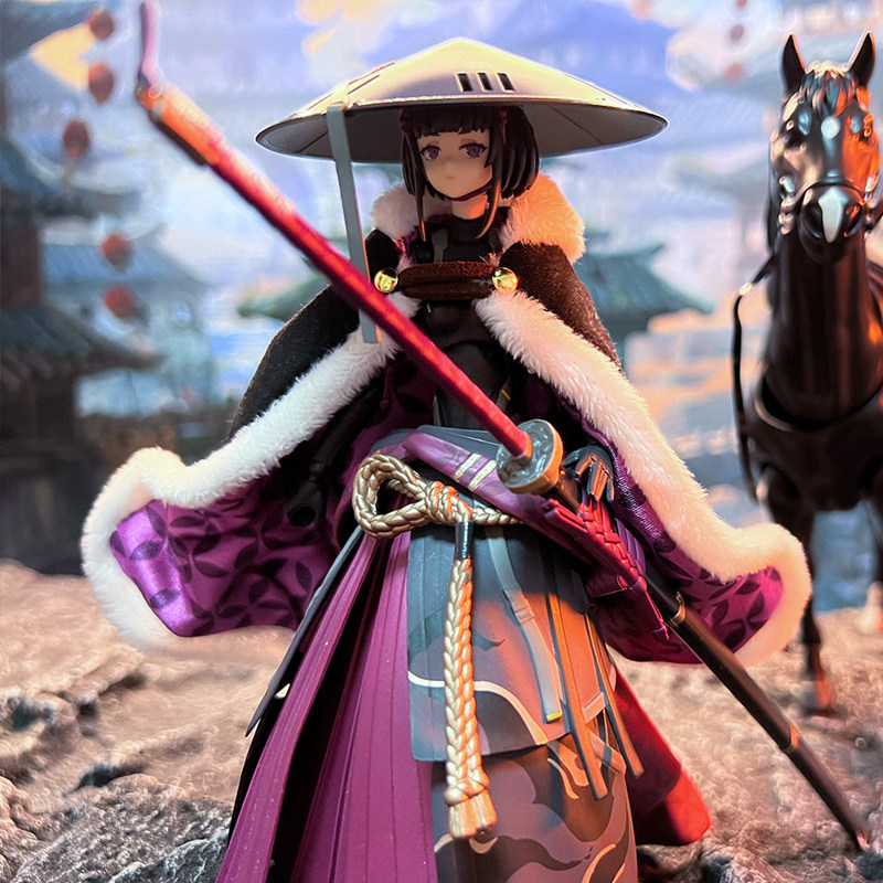 [ระดับไฮเอนด์] พร้อมสต็อก figma Ronin Wandering Samurai Machine Girl Cloak เหมาะสําหรับตุ๊กตา 3/40 2