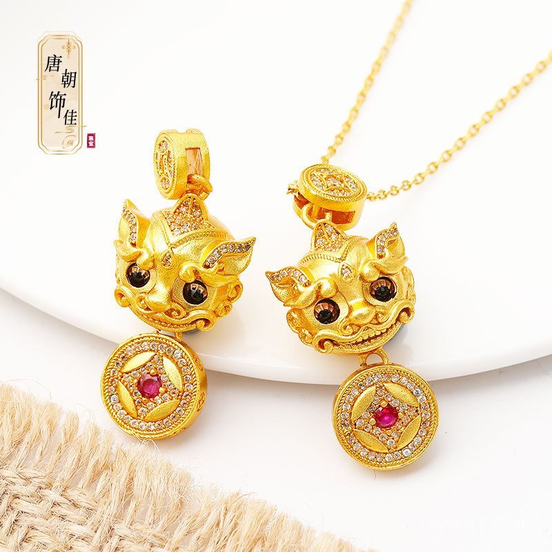 Lucky Pixiu Snow Chain สามารถกระดูกไหปลาร้าตา diy Rose Co-Rotating จี้สร้อยคอ Red Dot รุ่นทราย Jinwe