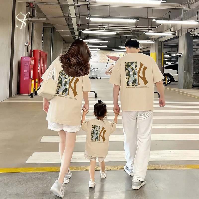 ชุดเสื้อยืดแขนสั้นพ่อแม่และลูกสไตล์เดียวกันสําหรับทั้งครอบครัว-พ่อ, แม่, เด็กผู้ชาย, สาวครอบครัวจับคู่เสื้อยืด