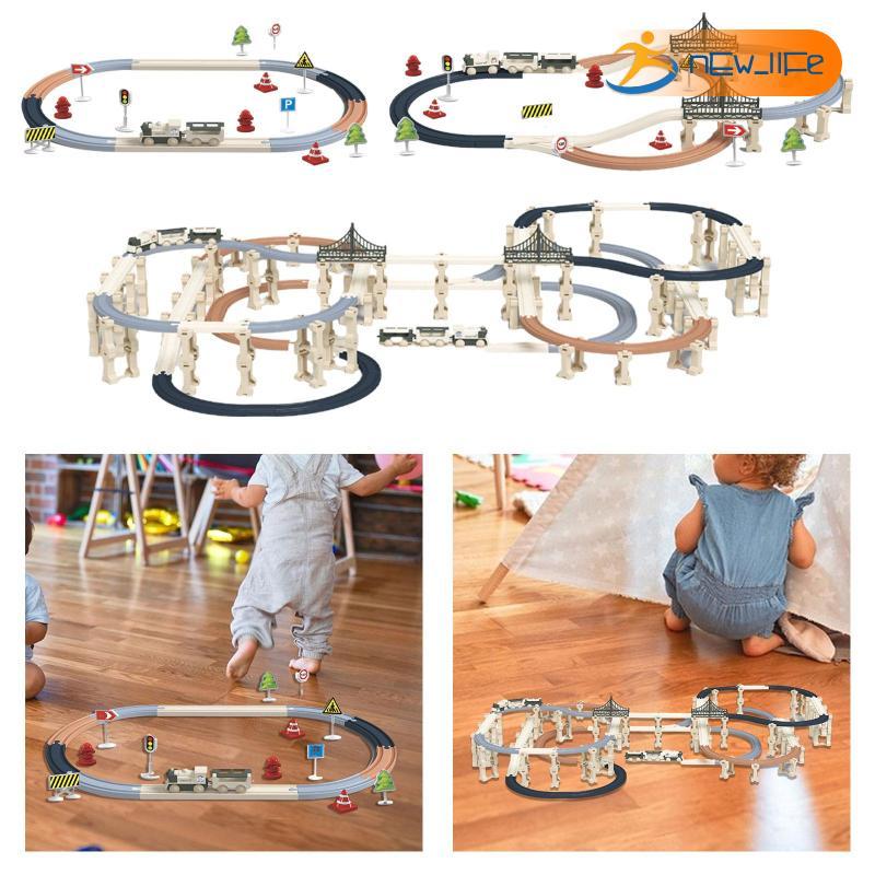 [Shiwaki5] Train Track Playset Development Toy Train Puzzle Play Set for Gifts Kids
