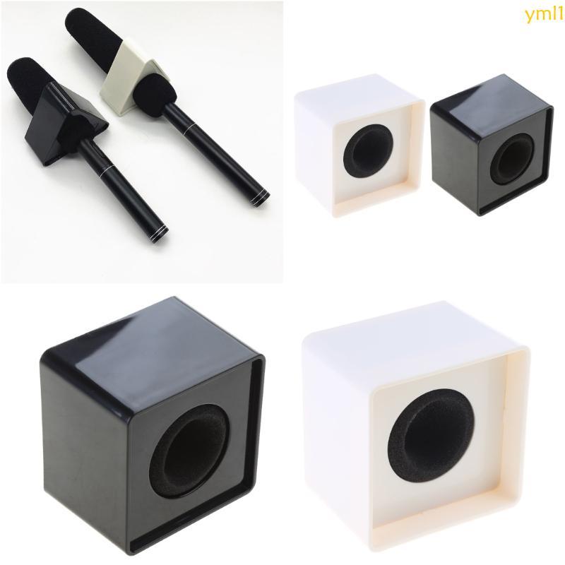 Yml1 ทนทาน Square Mic Holder โลโก้ไมโครโฟน Flag News Reporter ฉีดผ้าฝ้ายหนา