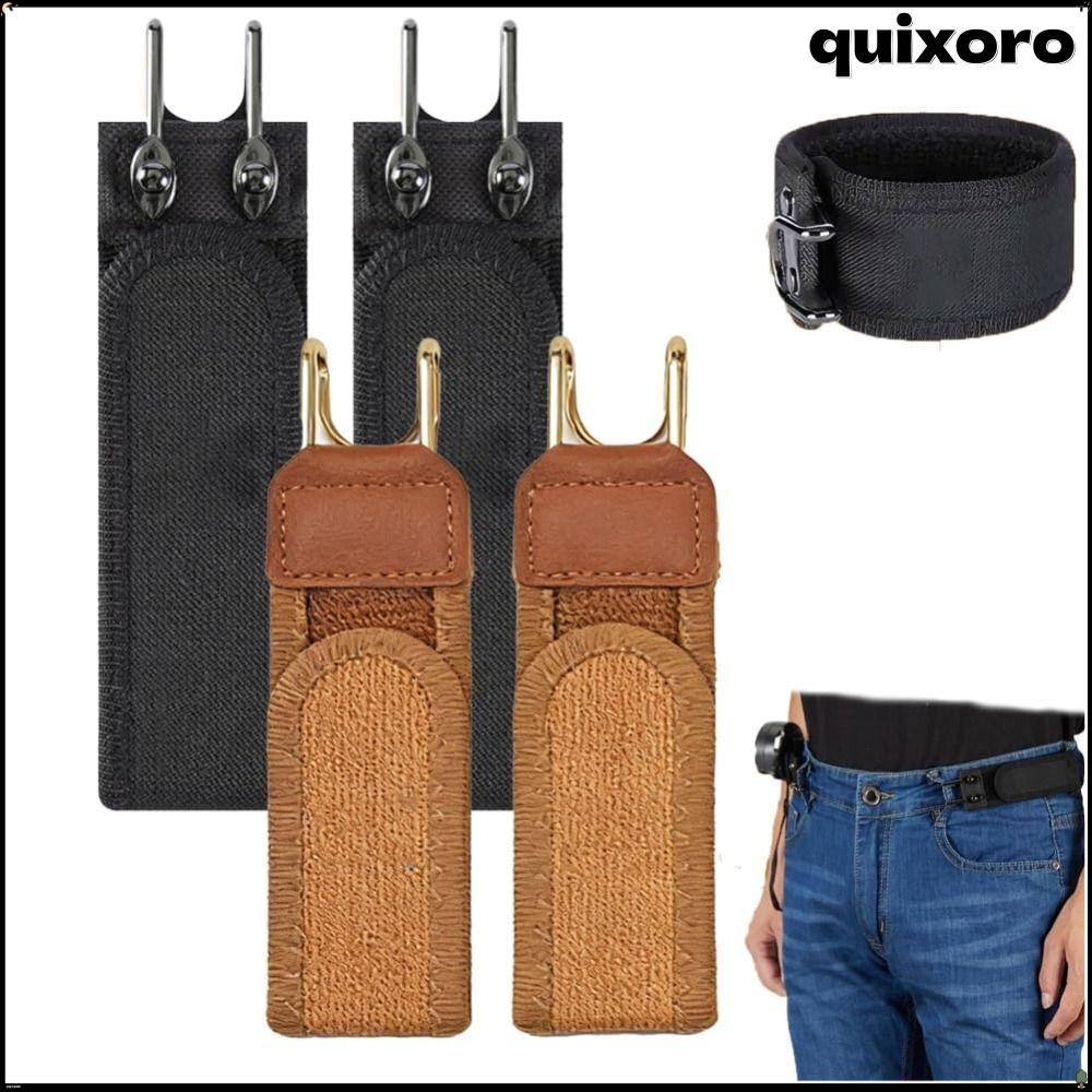 QUIXORO เข็มขัดยางยืดปรับได้ หัวเข็มขัดสบาย ไร้หัวเข็มขัด