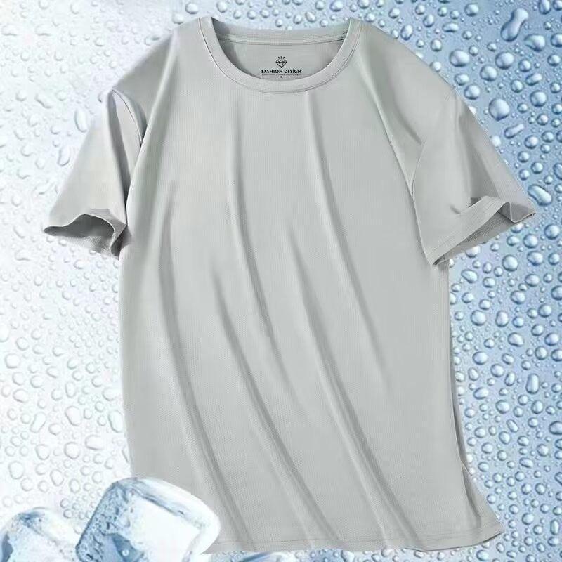 SIZE M-5XL เสื้อยืดแขนสั้นผ้าตาข่ายระบายอากาศ เสื้อออกกำลังกายและเล่นกีฬา เสื้อยืดสำหรับกิจกรรมกลางแจ้ง