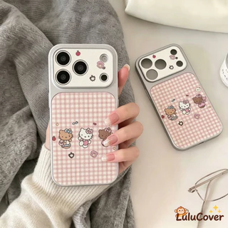 ตารางสีชมพูน่ารัก Hello Kitty หนังสําหรับ OPPO Reno 15C 15F 15 Pro Max Mini 14F 14 13F 13 12F 12 FS 11F 11 10 9 Pro Plus 5G 4G ง่ายแมวหวานหญิง