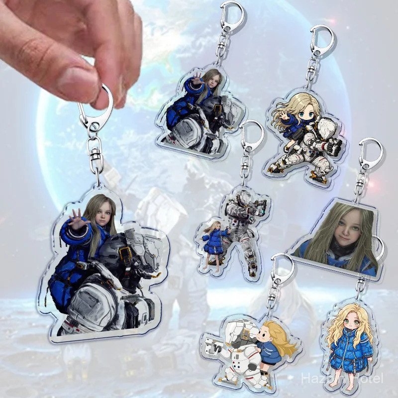 2026 Pragmata วิดีโอเกม Art พวงกุญแจอุปกรณ์เสริมกระเป๋า Charms Diana Sci Fi การ์ตูน Keyrings เครื่องประดับแฟน Gamer ของขวัญ