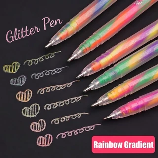 6ชิ้นเจลGlitterปากกาไฮไลท์ชุด-1.2มิลลิเมตรVibrantสีเรียบเขียนเหมาะสําหรับวารสารDIYงานฝีมือการ์ดอวยพร