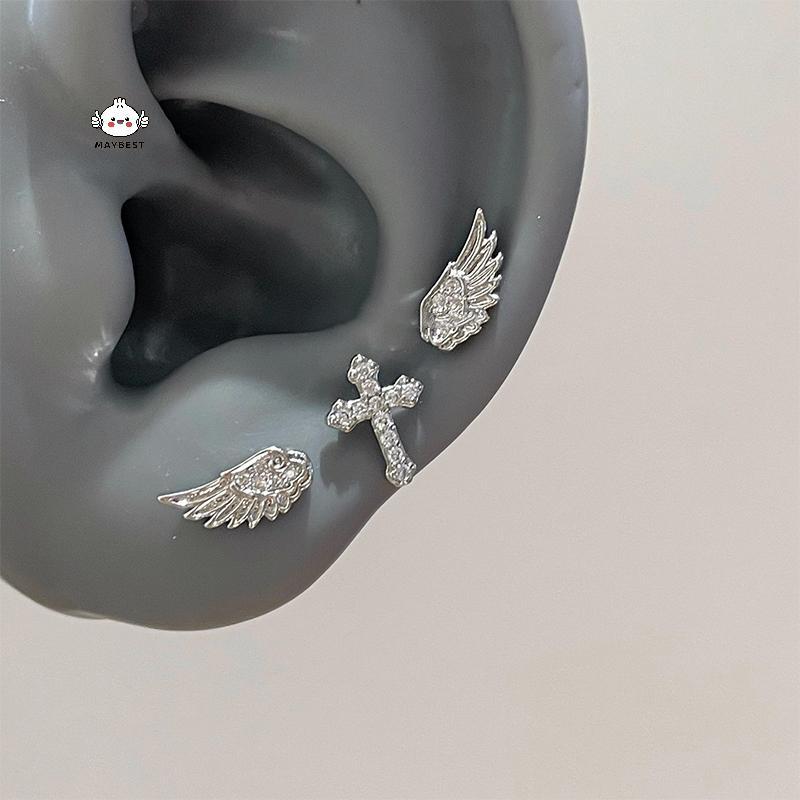 {maybest} Vintage คู่ Creative Angel Wings ต่างหูสตั๊ดผู้หญิง Punk Studs เครื่องประดับวันเกิดของขวัญ {TH}