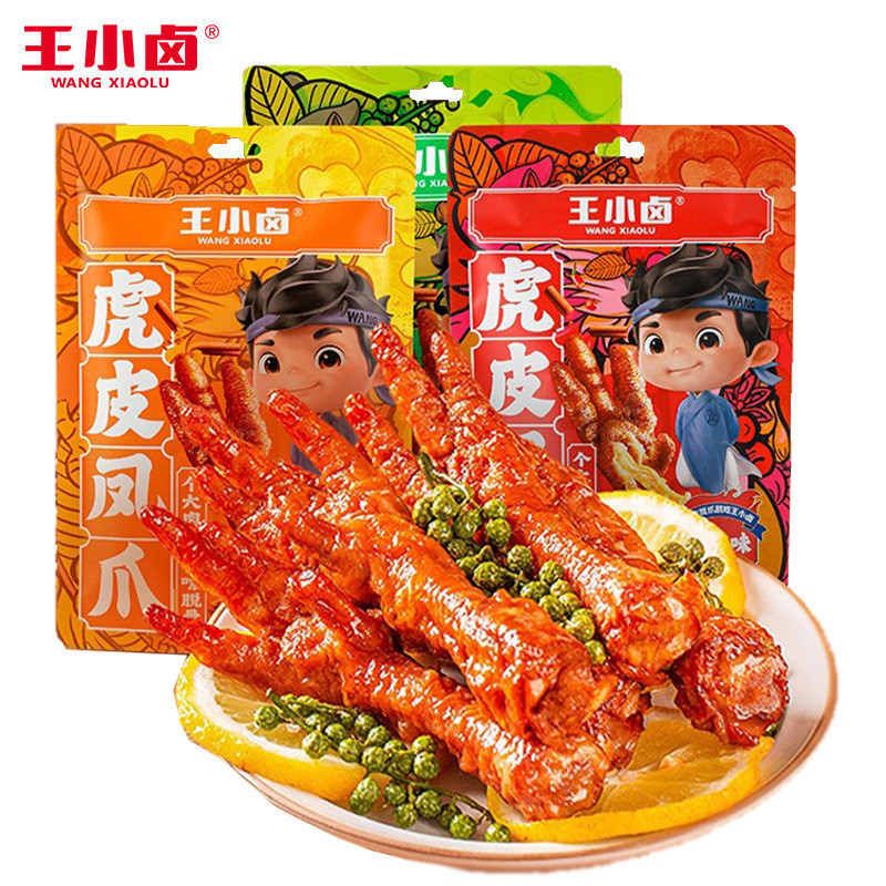 Wang Xiao Braised Tiger Skin Phoenix Claw g Pepper Spice Braised Chicken Feet อาหารปรุงสุกทันที รสตุ