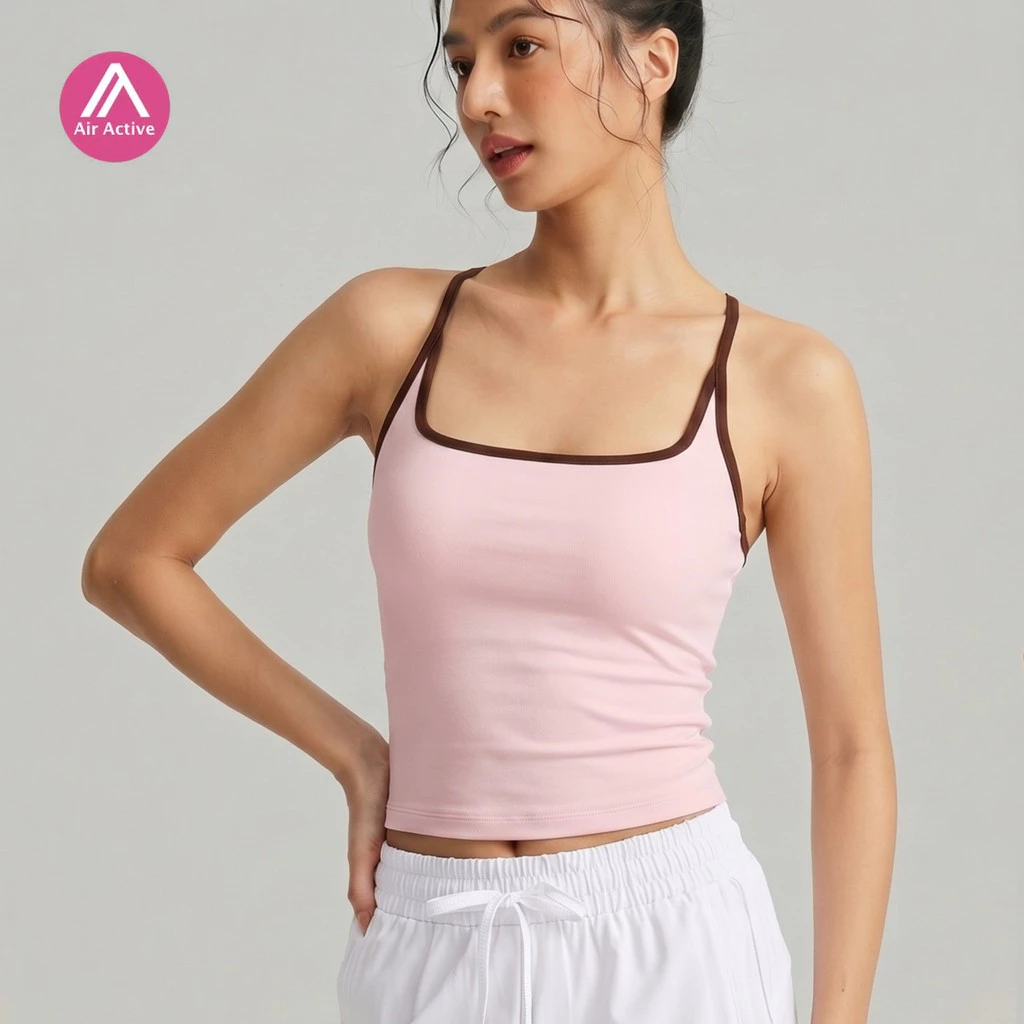 Yoga Sports Bra Fixed Pads Racer Back Moisture-wicking