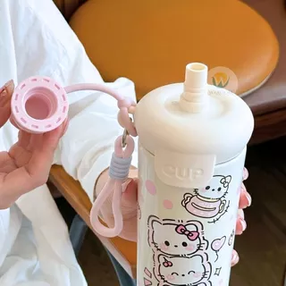 แก้วสแตนเลส 600ml.เก็บอุณหภูมิร้อน-เย็นได้ ลายน่ารัก พร้อมฝาปิดกันฝุ่น มีสายห้อยถือสะดวก ส่งจากไทย!!!
