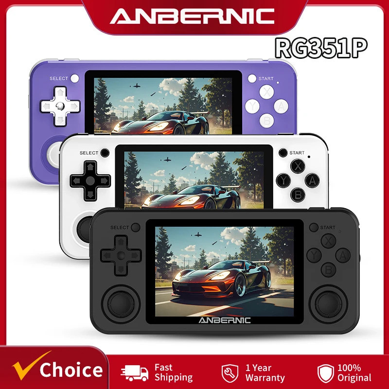 Anbernic RG351P คอนโซลเกมมือถือ 3.5 หน้าจอ IPS RK3326 3500mAh เปิด Linux แบบพกพา Retro Gaming Player