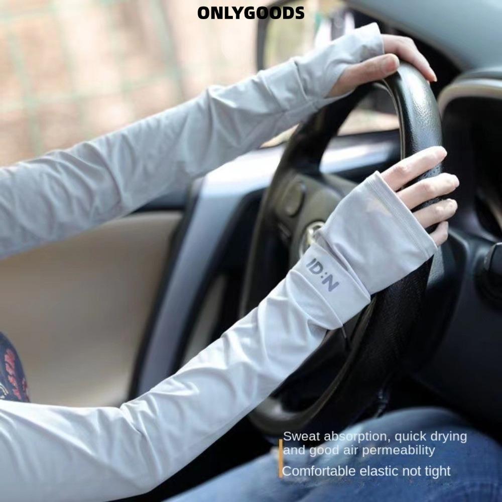 ถุงมือผ้าไหมเย็น กันแดด ป้องกันแสง UV สำหรับกิจกรรมกลางแจ้ง ระบายอากาศได้ดี