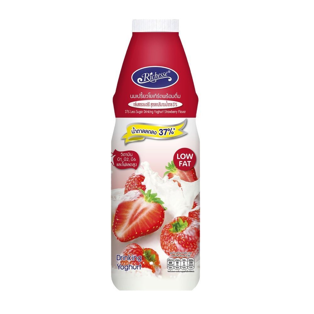 [สินค้าส่งด่วน] ริชเชส นมเปรี้ยว รสสตรอเบอร์รี่ 800 มล. RICHESSE DRINKING YOGURT STRAWBERRY 800 ML