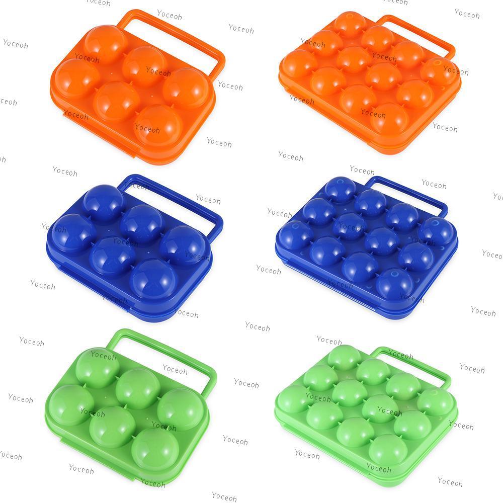 YOCEOH 6/12 Grid Eggs Box Plastic Portable Organizer Egg Tray