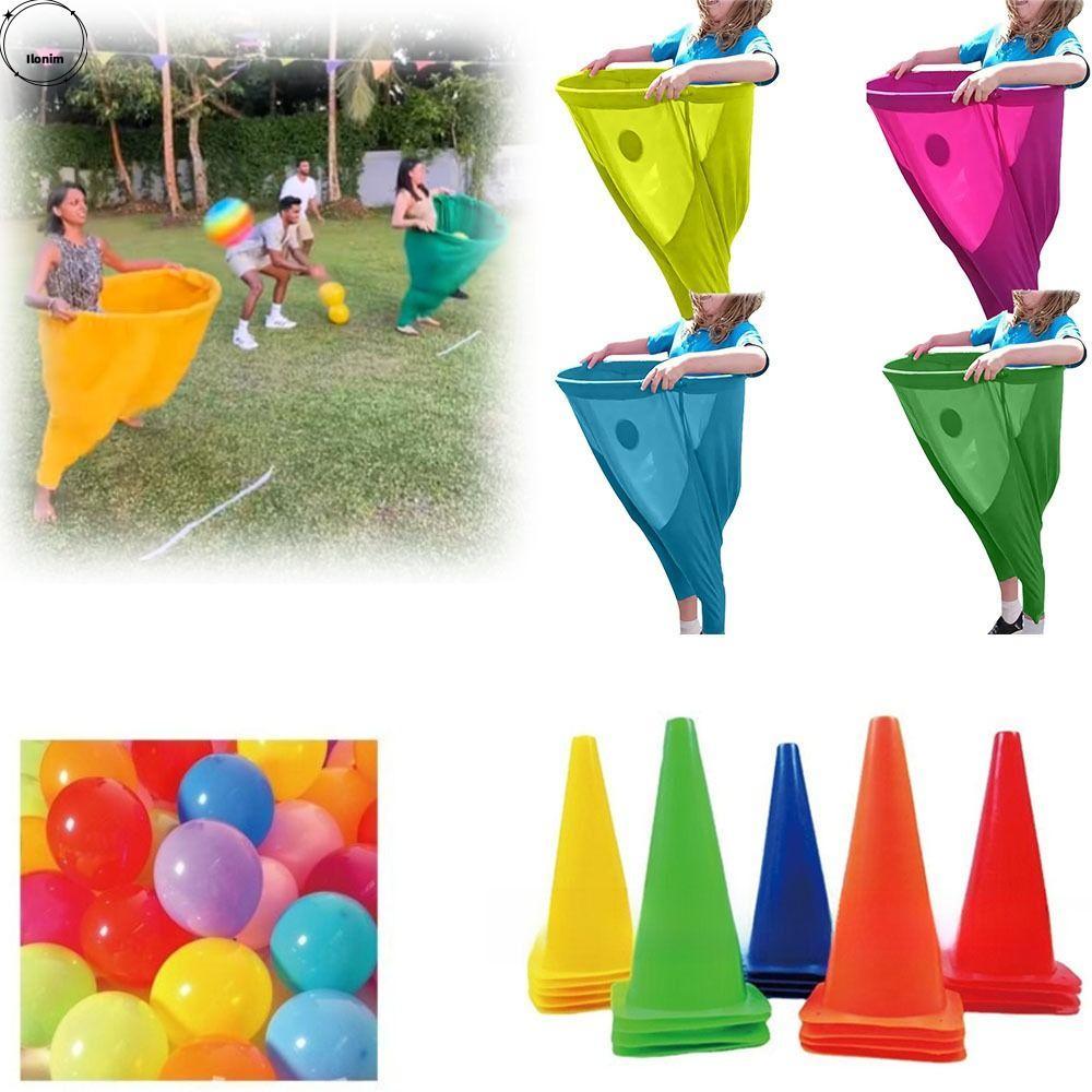 ILONIM Granny Pants Yard Game Set, Interactive พร้อม 4 ลูกและ 2 Marker Cones Freaky Party Games กางเกง, Funny Parching Game Props ผู้ใหญ่และเด็ก
