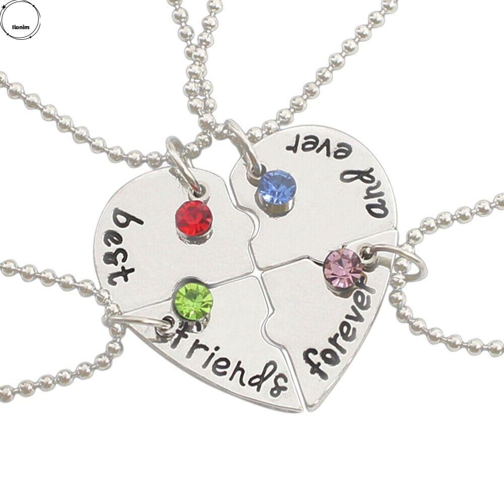 ILONIM 4 Bff Creative Love Necklace Best Friend Froever Womens Necklace