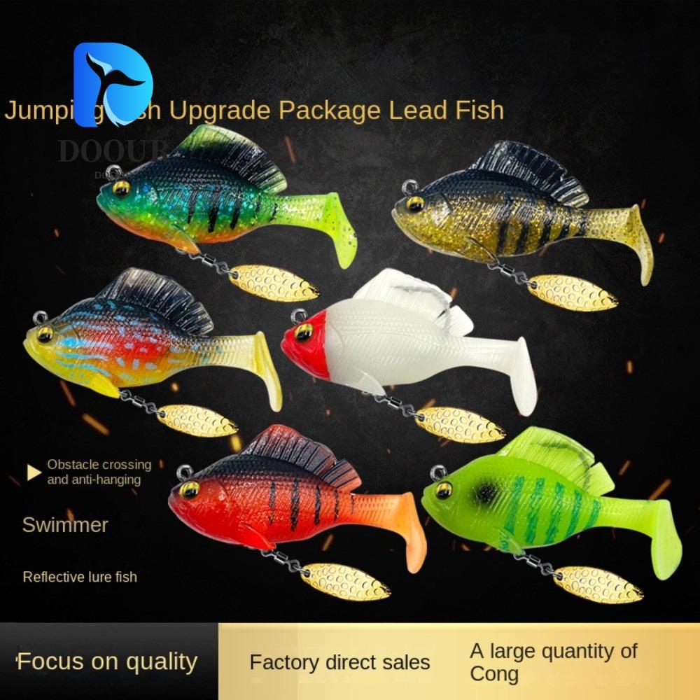 DOOUR SwimBit เหยื่อนุ่มเทียม Dark Sleeper สำหรับตกปลา Pike Shad Minnow พร้อมตะขอตะกั่ว