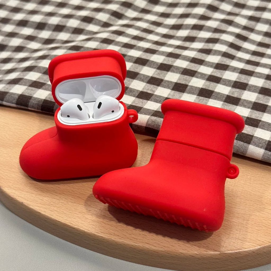 รองเท้าสีแดงเหมาะสําหรับ Apple airpods pro3 รุ่น/pro2 รุ่น Creative airpods4 รุ่นป้องกันกรณีชุดหูฟัง