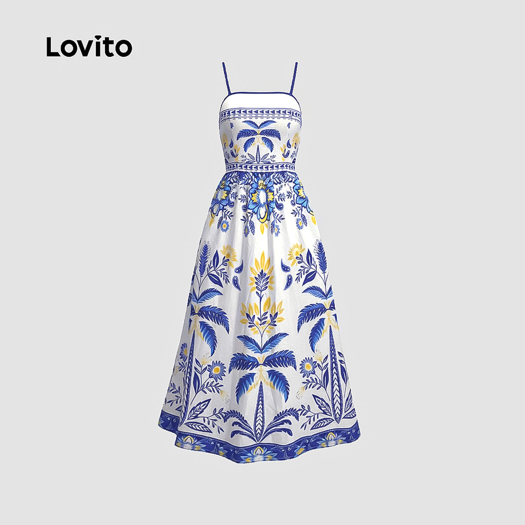 Lovito  แพทเทิร์นชุดเดรสโบโฮ เดรสฤดูใบไม้ผลิ/ฤดูร้อน มีซิป สําหรับผู้หญิง LK4LD2229 ราคา ถูกที่สุด ดีลบีเคเค แกลเลอรีภาพที่ 4