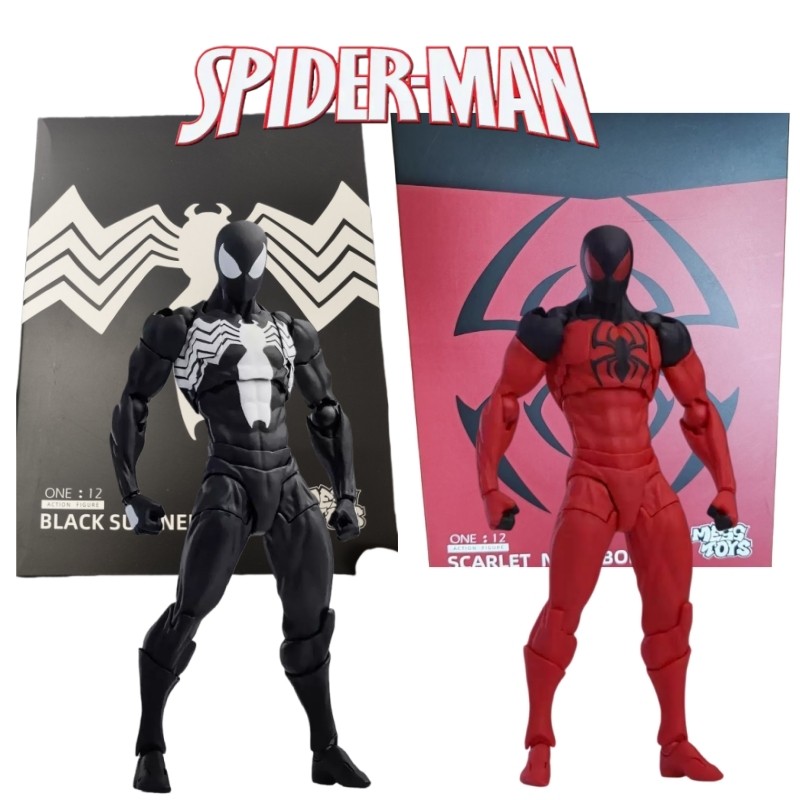Mess Toy SPIDER-MAN Black Suit Neighbor and Scarlet Neighbor PVC Action Figure KO รุ่นสะสมของเล่นของ