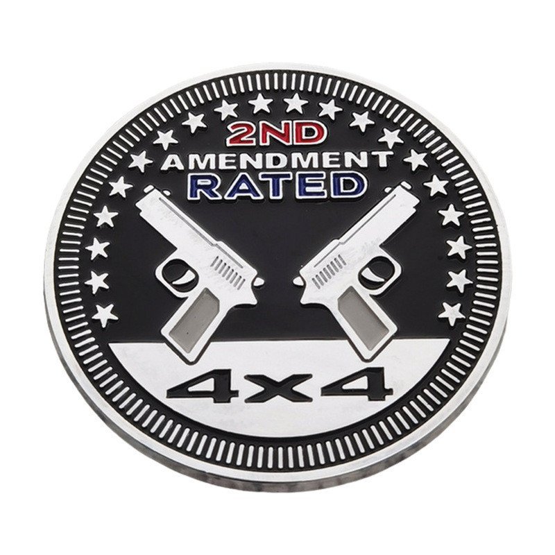 4X4RATED โลหะสติกเกอร์ 2ND AMENDMENT สี่ล้อไดรฟ์ด้านข้างป้ายหางป้ายรถสติกเกอร์ 72XY