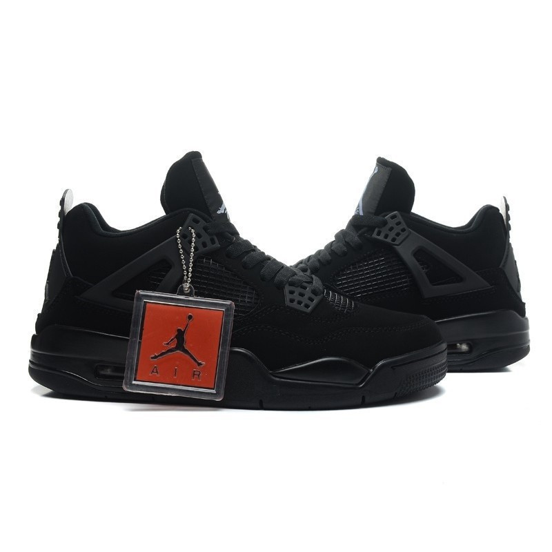 รองเท้าบาสเก็ตบอลผู้ชาย Air Jordans 4 retro Black-light graphite