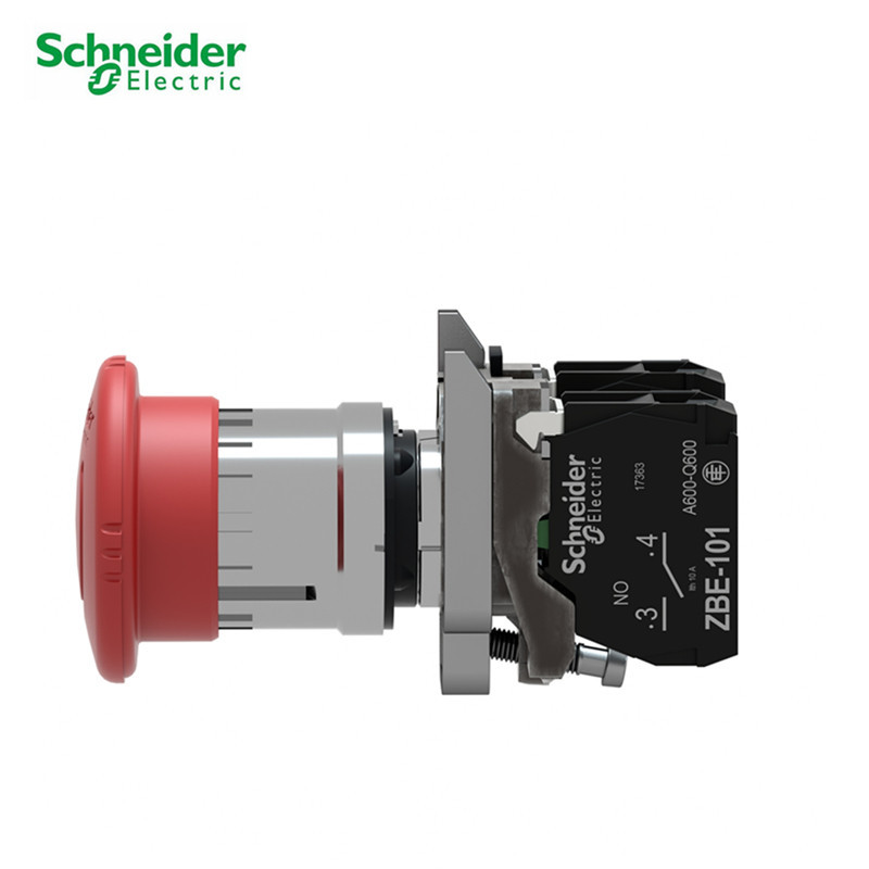 Schneider สวิตช์หยุดฉุกเฉิน XB4BS8442 หัวเห็ดสีแดงหมุนรีเซ็ต ZB4BS844 หัวหยุดฉุกเฉิน
