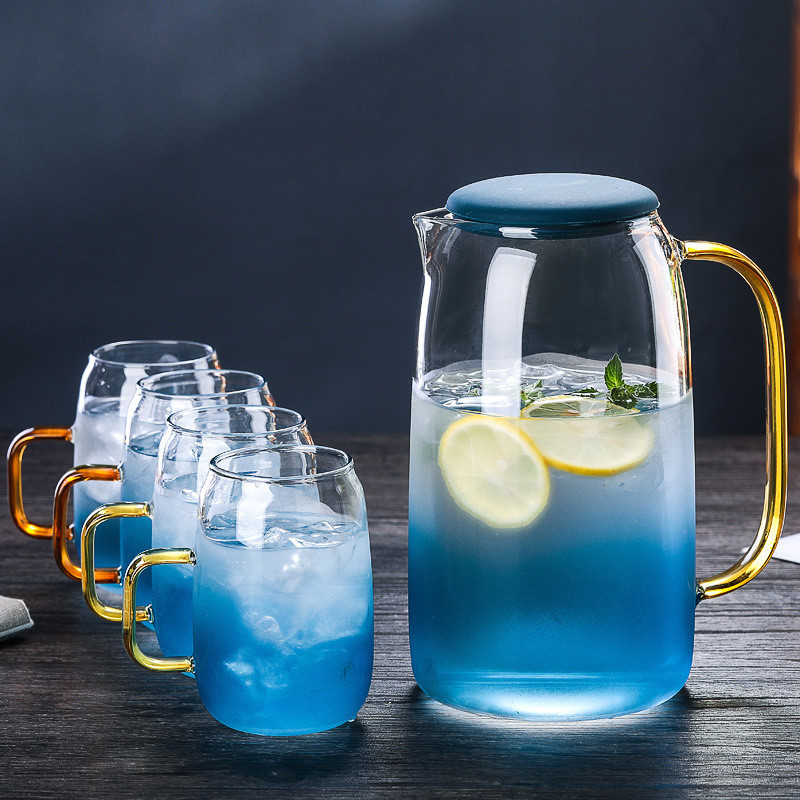 Spot Goods Glass cold water pitcher with cup set Dual-use for hot and cold Suitable for drinking wat