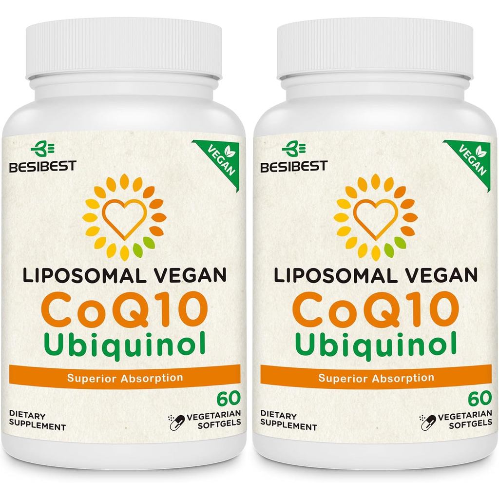 Besibest 1000mg Liposomal CoQ10 Ubiquinol, 120 ซอฟท์เจลมังสวิรัติ, อาหารเสริม Ubiquinol CoQ10 Active