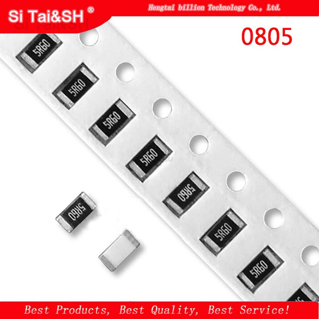 100 ชิ้น ตัวต้านทานชิป 0805 SMD 1/8W 0R~10M 0โอห์ม 10R 100R 220R 330R 470R 1K 4.7K 10K 47K 100K 0 10